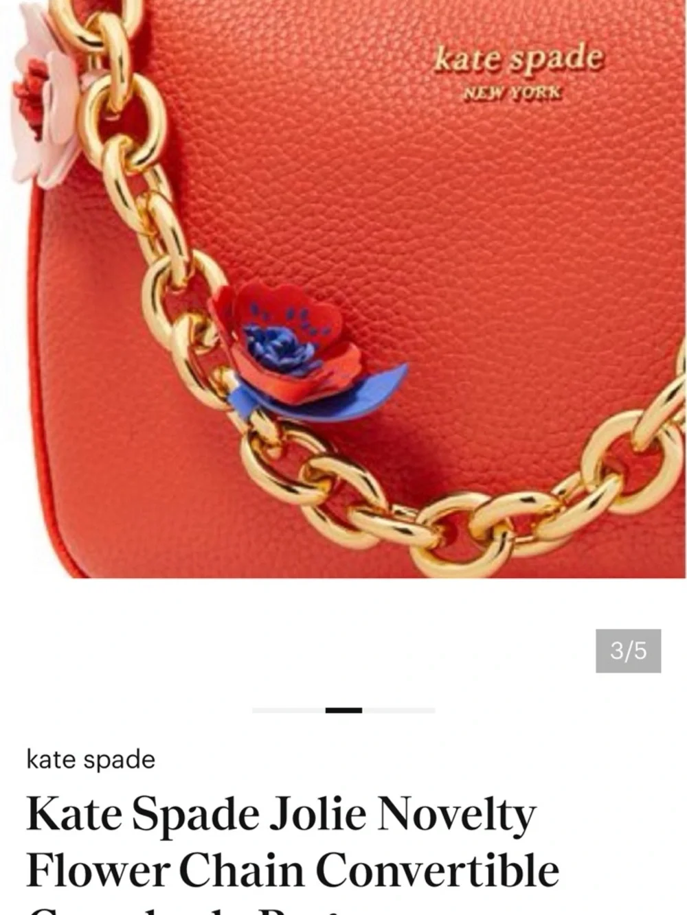 Kate Spade Jolie Novelty Flower Chain Convertible Crossbody Bag